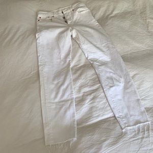 Levi's Wedgie High Waist Frayed Straight Leg Jeans